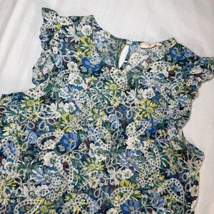 Solitaire Anthropologie Women's Cottagecore Eyelet Ruffle Sleeveless Top Medium